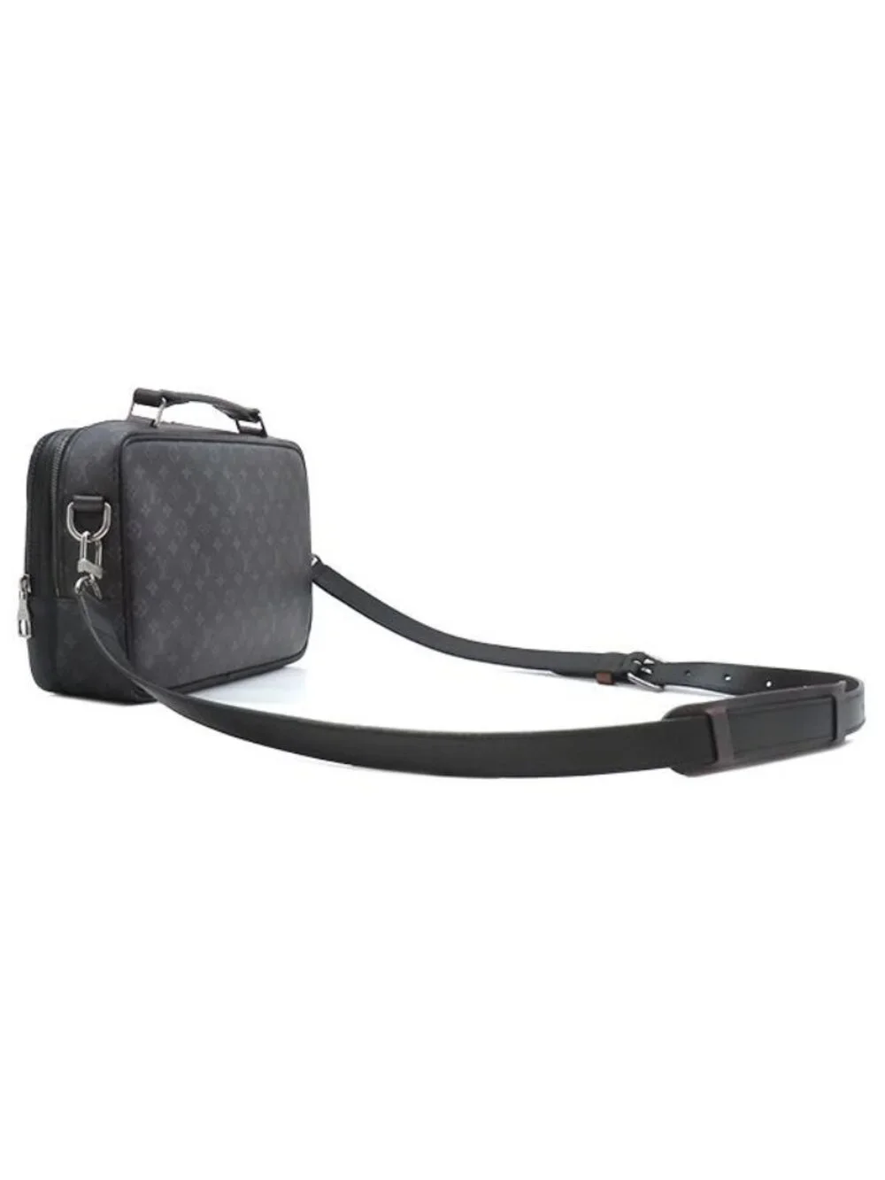 Louis Vuitton 2-Way Bag Messenger Multi Pocket Monogram Eclipse Leather Black